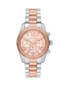 Montre Chronographe Femme en Acier rose doré/argenté