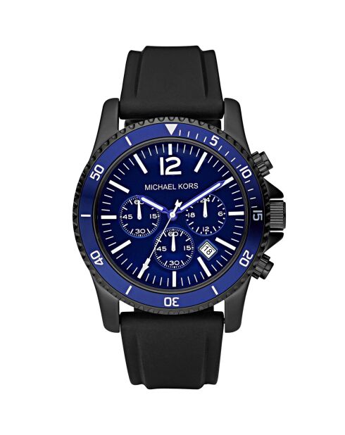 Montre Chronographe Homme en Gomme noire