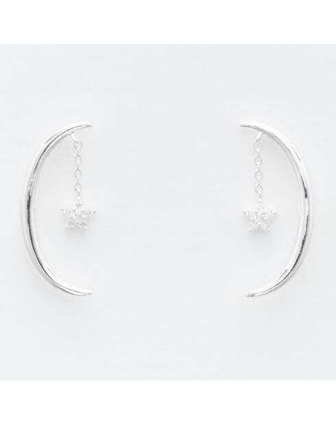 Boucles d'Oreilles en Argent & Zircone