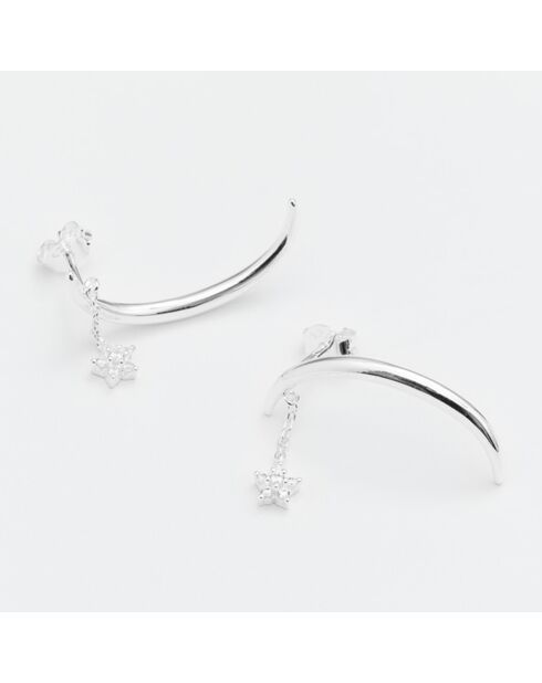 Boucles d'Oreilles en Argent & Zircone