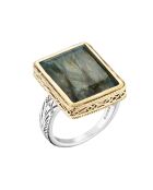 Bague en Argent, Laiton & Labradorite