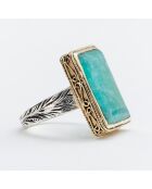 Bague en Argent, Laiton & Amazonite