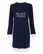 Chemise de nuit manches longues bleue