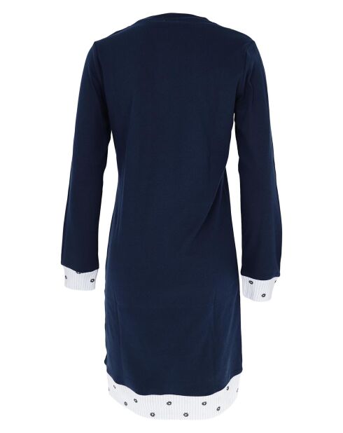 Chemise de nuit manches longues bleue