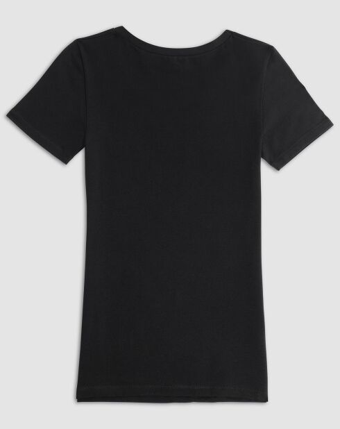 T-Shirt col rond en coton noir