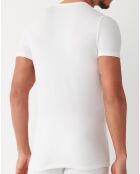 T-Shirt col rond en coton blanc