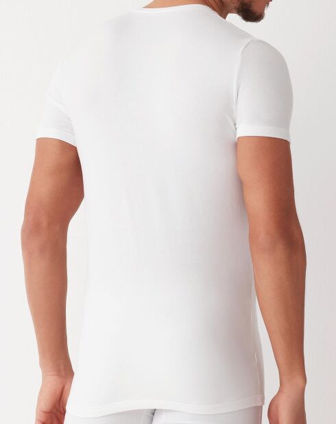 T-Shirt col rond en coton blanc