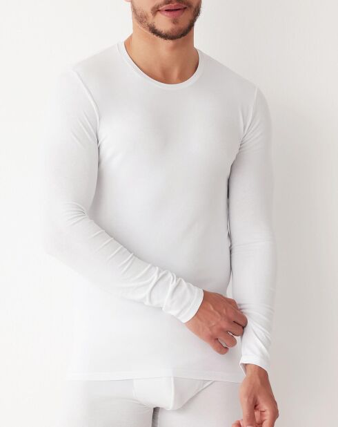 T-shirt manches longues en coton blanc