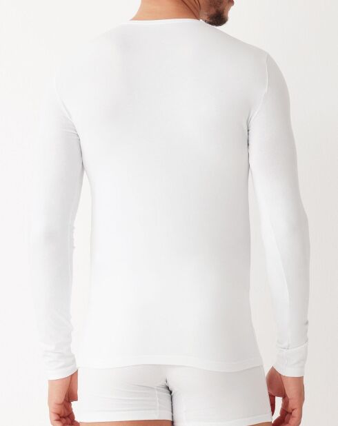 T-shirt manches longues en coton blanc