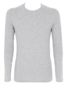 T-Shirt manches longues en coton gris mélangé