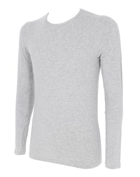 T-Shirt manches longues en coton gris mélangé