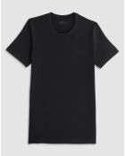 T-Shirt col rond en coton noir