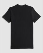 T-Shirt col rond en coton noir