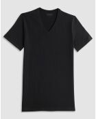 T-Shirt col V en coton noir