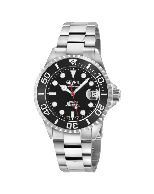Wall Street automatisch herenhorloge van zilverstaal