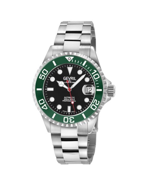 Wall Street automatisch herenhorloge van zilverstaal
