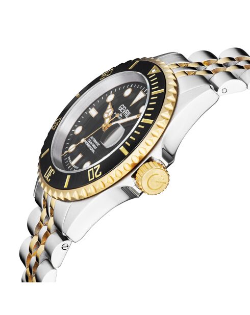 Wall Street automatisch horloge van zilver/goud staal voor heren