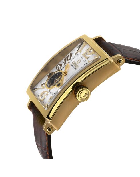 Montre Automatique Homme Avenue of Americas Intravedere en Cuir marron