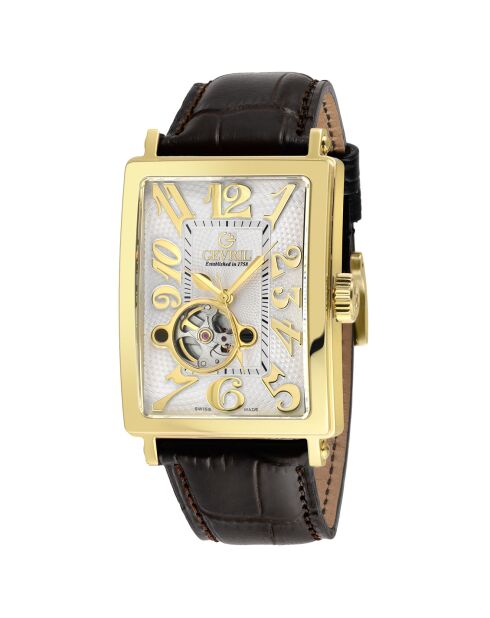 Montre Automatique Homme Avenue of Americas Intravedere en Cuir marron