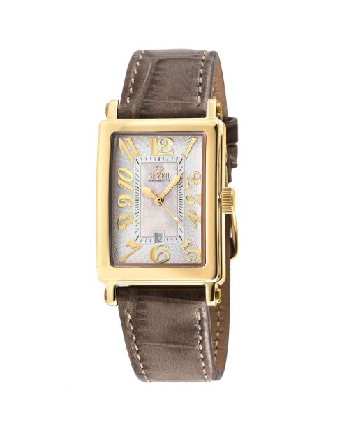 Montre Quartz Femme Avenue of Americas Mini en Cuir marron