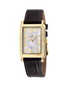 Montre Quartz Femme Avenue of Americas Mini Diamond en Cuir & Diamants 0.78 ct bordeaux