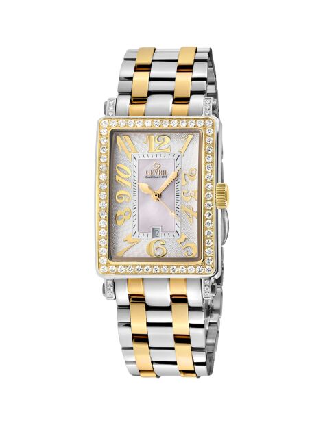 Montre Quartz Femme Avenue of Americas Mini Diamond en Acier & Diamants 1.15 ct doré/argenté