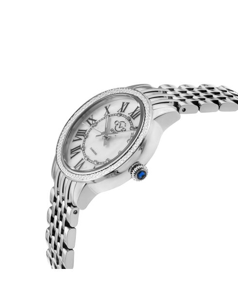 Astor III Quarzuhr für Damen aus Stahl und Diamanten, 0,06 Karat Silber