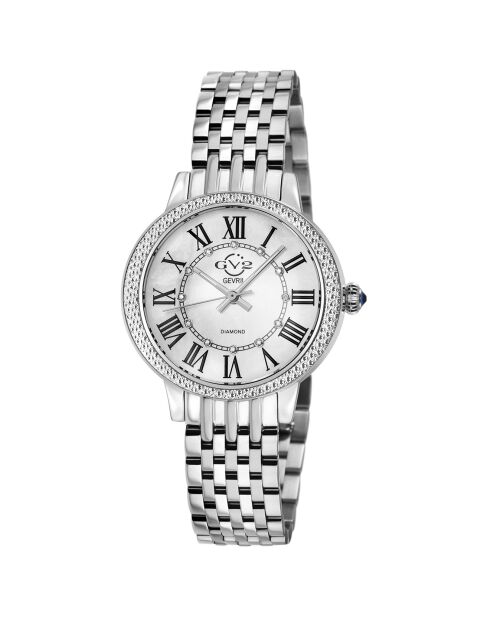 Astor III Quarzuhr für Damen aus Stahl und Diamanten, 0,06 Karat Silber