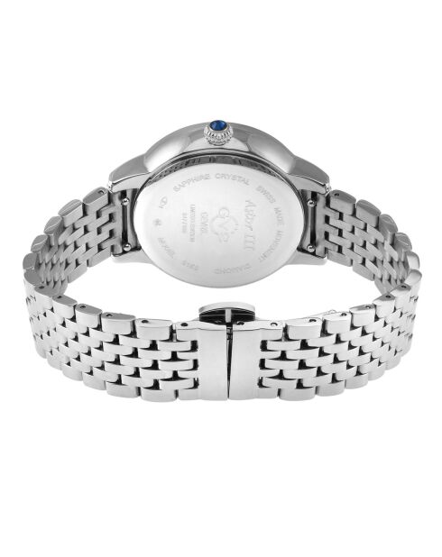 Astor III Quarzuhr für Damen aus Stahl und Diamanten, 0,06 Karat Silber