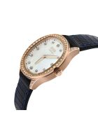 Montre Quartz Femme Morcote en Cuir & Diamants 1.3 ct noire