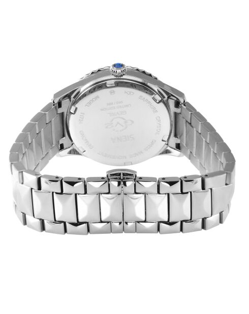 Montre Quartz Femme Siena en Acier & Diamants 0.02 ct argentée