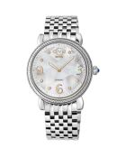 Montre Quartz Femme Ravenna en Acier & Diamants 0.04 ct argentée