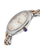 Montre Quartz Femme Verona en Acier & Diamants 0.06 ct argenté/rose doré