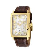 Montre Automatique Homme Avenue of Americas en Cuir marron