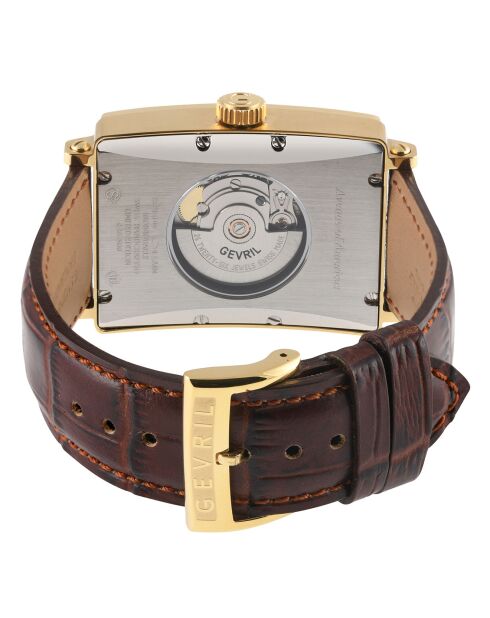 Montre Automatique Homme Avenue of Americas en Cuir marron