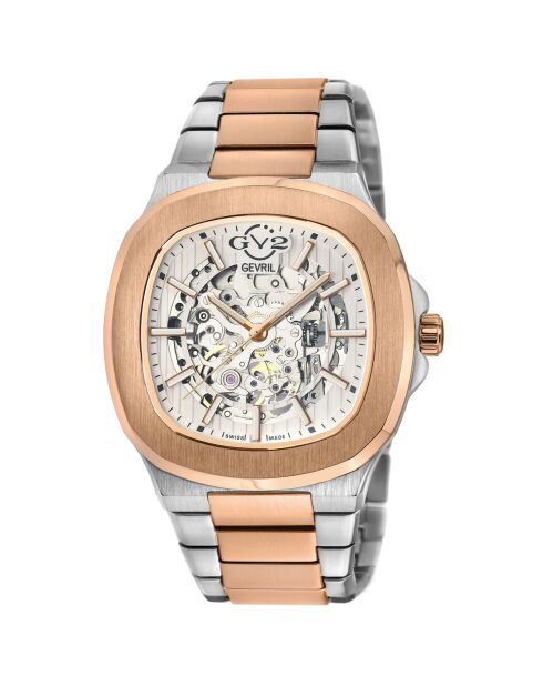 Montre Automatique Homme Potente en Acier argenté/rose doré