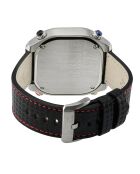 Montre Quartz Homme Quattro en Cuir noir/rouge