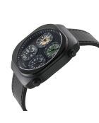 Montre Quartz Homme Quattro en Cuir noire