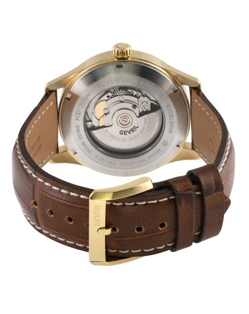 Montre Automatique Homme Excelsior en Cuir marron