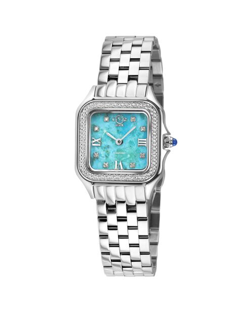 Montre Quartz Femme Milan en Acier & Diamants 0.04 ct argentée