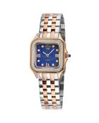 Montre Quartz Femme Milan en Acier & Diamants 0.04 ct argenté/rose doré