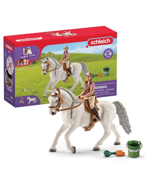 Cavalière sur jument Lipizzan multicolore