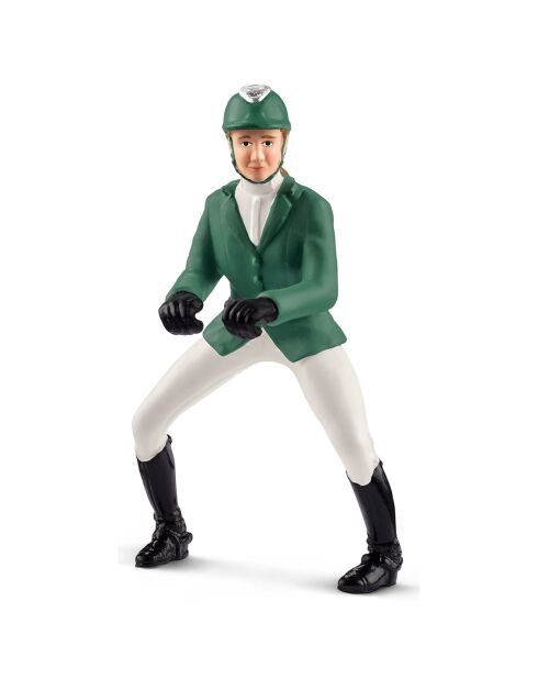 Cavalière de saut dobstacles  multicolore