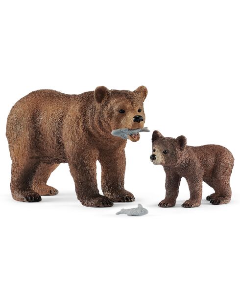 Maman grizzly avec ourson multicolore