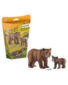 Maman grizzly avec ourson multicolore