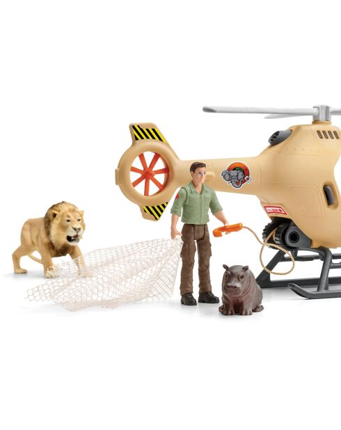 Hélicoptère pour sauvetage d'animaux multicolore