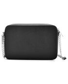 Jet Set Schultertasche aus Leder, 14 x 17 x 5 cm, Schwarz