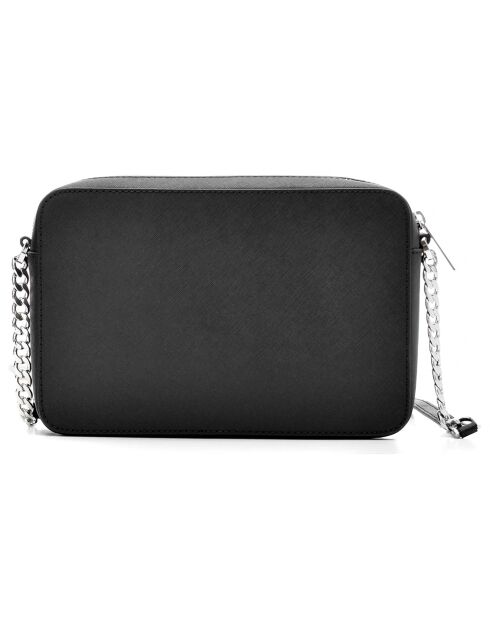 Jet Set zwarte leren schoudertas - 14x17x5 cm