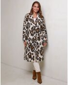 Manteau Sarah leopard camel