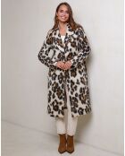 Manteau Sarah leopard camel